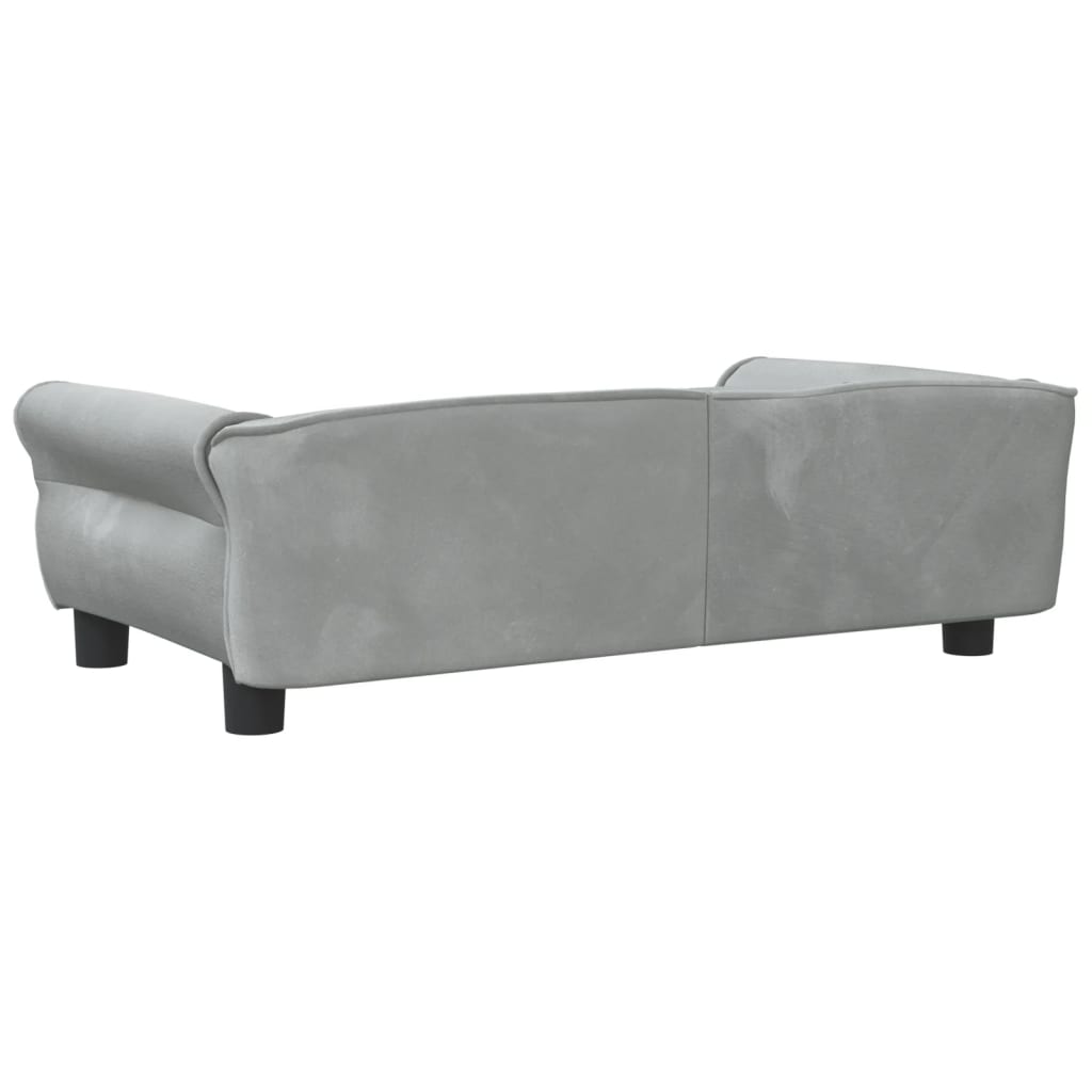 Cama Para Perros De Terciopelo Gris Claro 95x55x30 Cm / Vetonek_4