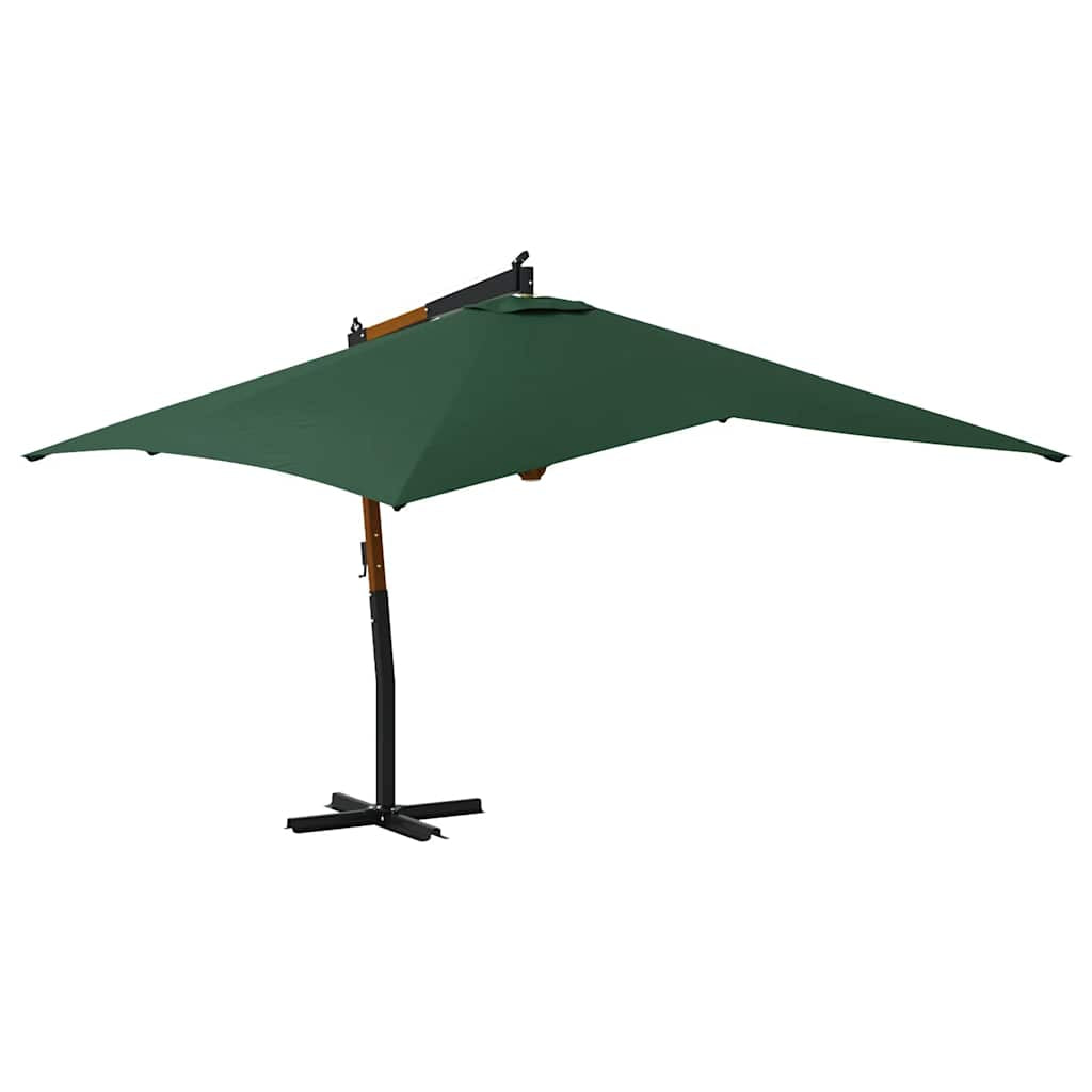 Vidaxl Sombrilla Jardín Voladiza Con Palo De Madera Verde 400x300 Cm_0