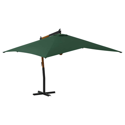 Vidaxl Sombrilla Jardín Voladiza Con Palo De Madera Verde 400x300 Cm_0