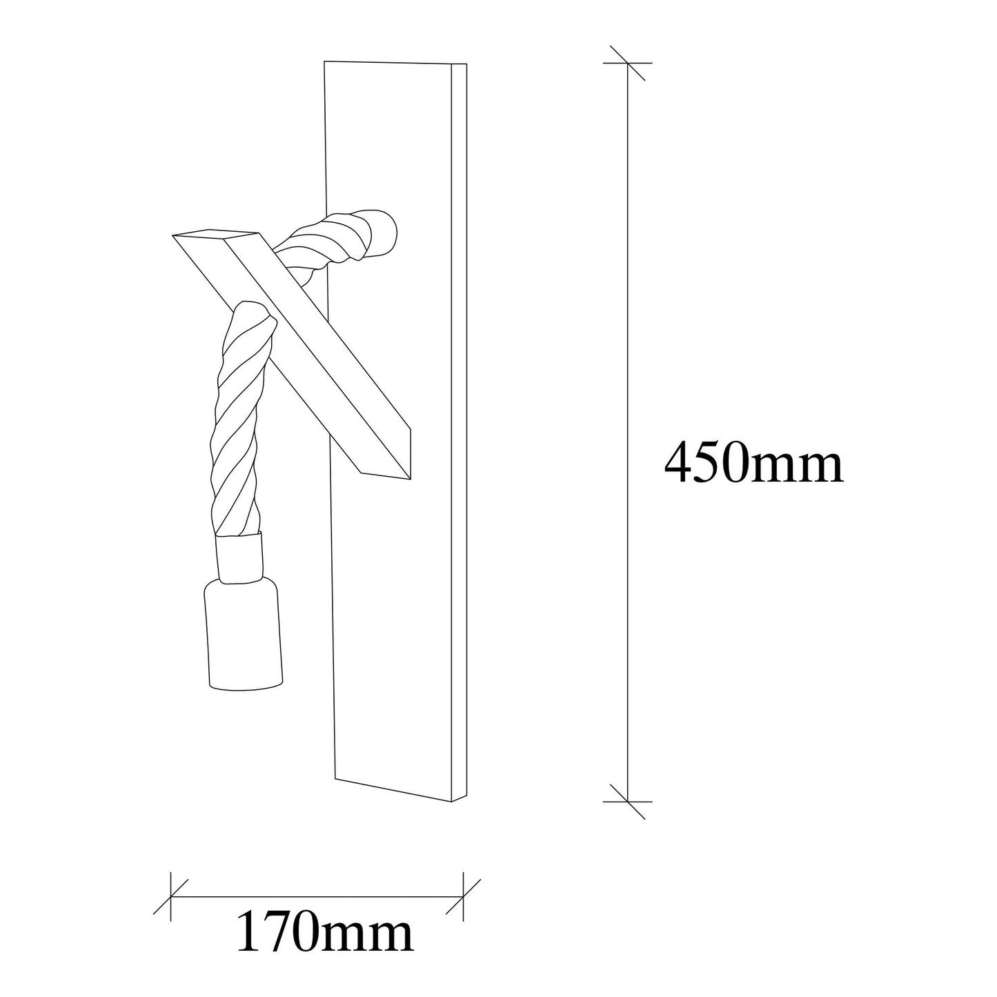 Aplique De Pared, Madera , Madera, 9x17x45, Casquillo 1 X E 27 Max 40 W_1
