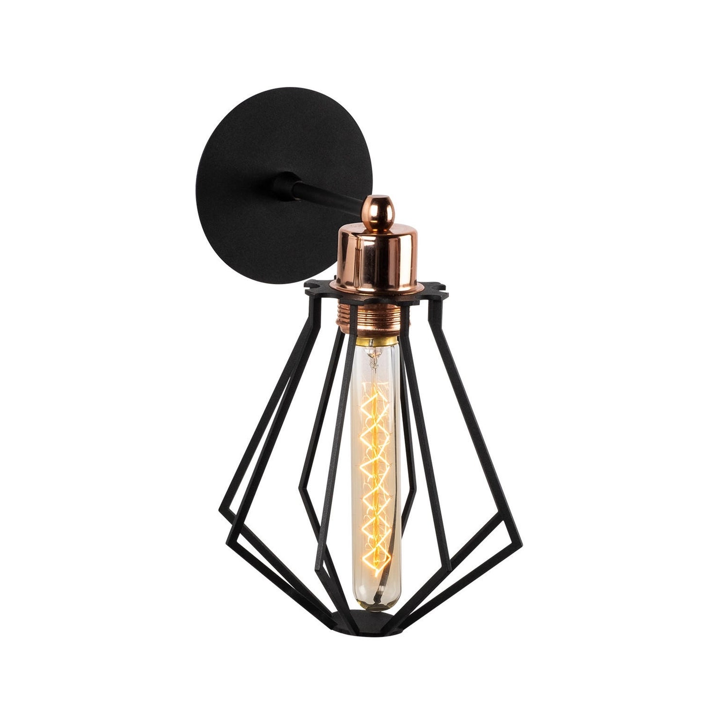 Aplique De Pared, Metal , Negro, 18x18x30, Casquillo E 27 Max 40 W_0