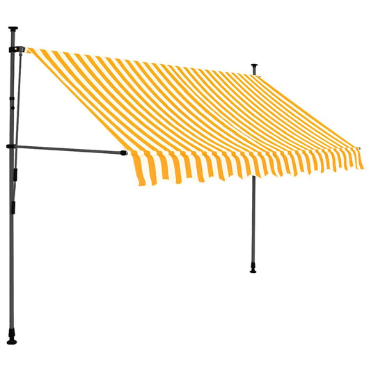 Toldo Manual Retráctil Con Led Blanco Y Naranja 300 Cm_0