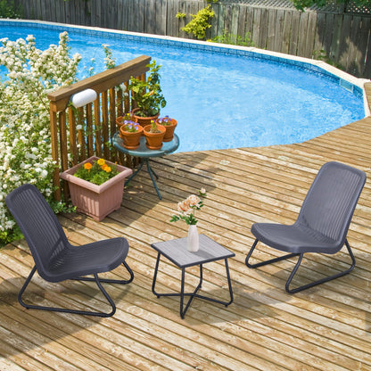 Outsunny Conjunto De Muebles De Jardín 2 Sillas Mesa Terraza Piscina_1
