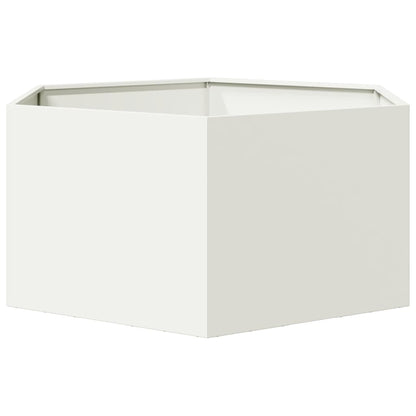 Jardinera Hexagonal De Acero Blanco 104x90x45 Cm_3