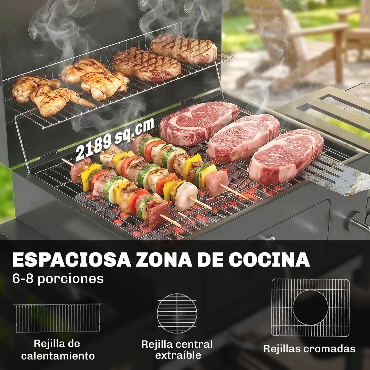 Outsunny Barbacoa De Carbón Portátil_3