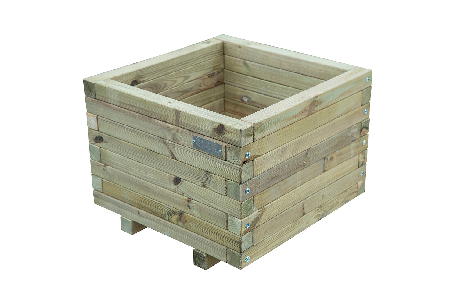 Jardinera Cuadrada  De Madera Tratada Autoclave De 50 X 50 X 40 Cm 67l Para Jardin,terraza,exterior + Bolsa Geotextil