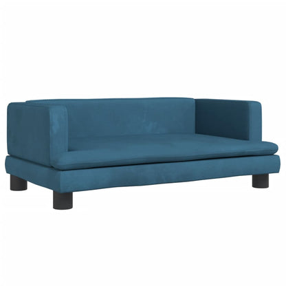 Cama Para Perros De Terciopelo Azul 80x45x30 Cm / Vetonek_0