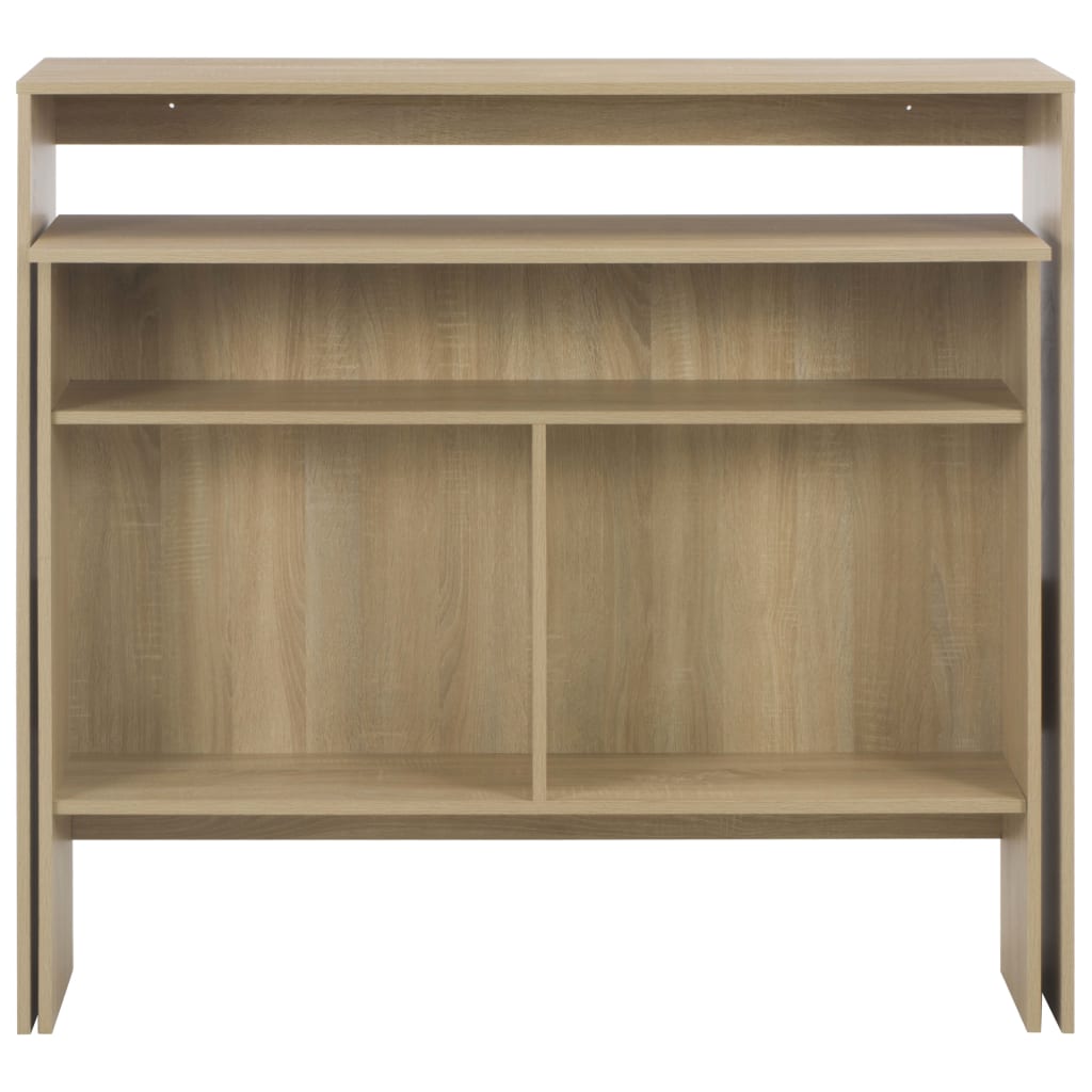 Mesa Alta De Bar Con 2 Tableros Roble 130x40x120 Cm_2
