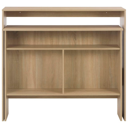 Mesa Alta De Bar Con 2 Tableros Roble 130x40x120 Cm_2