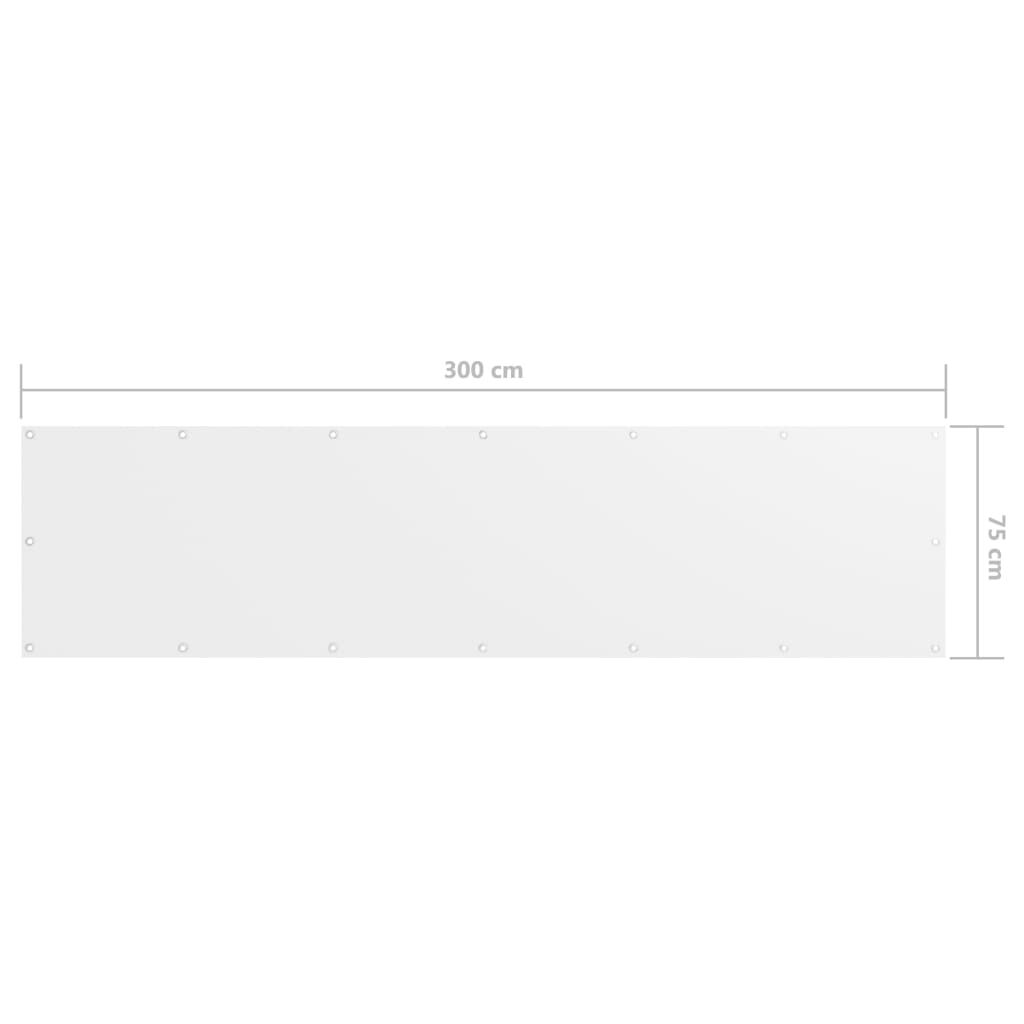Vidaxl Toldo Para Balcón Tela Oxford Blanco 75x300 Cm_4