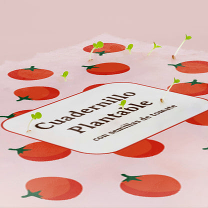 Cuaderno Plantable A5 Con Semillas De Tomate | Escribe, Planta Y Hazlo Florecer | Detalle Original_2