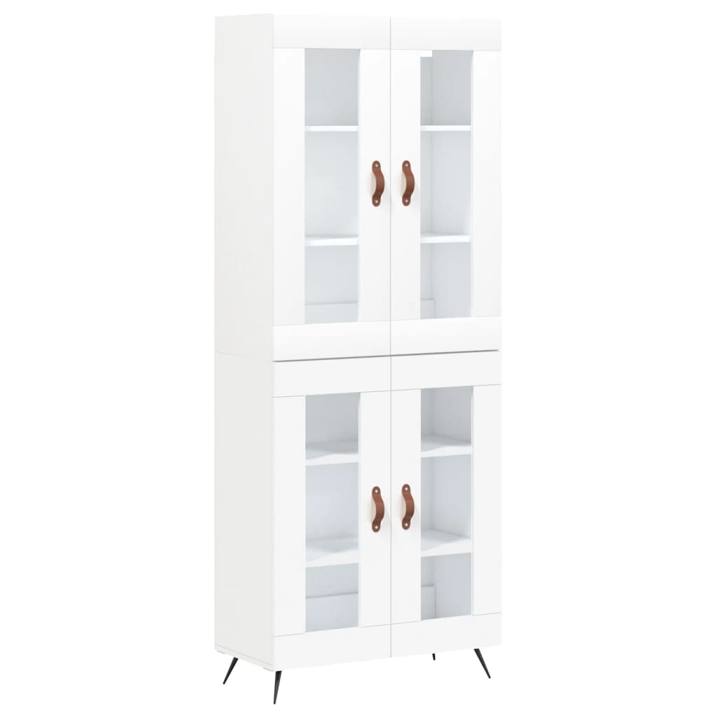 Aparador Alto Madera Contrachapada Blanco 69,5x34x180 Cm_1