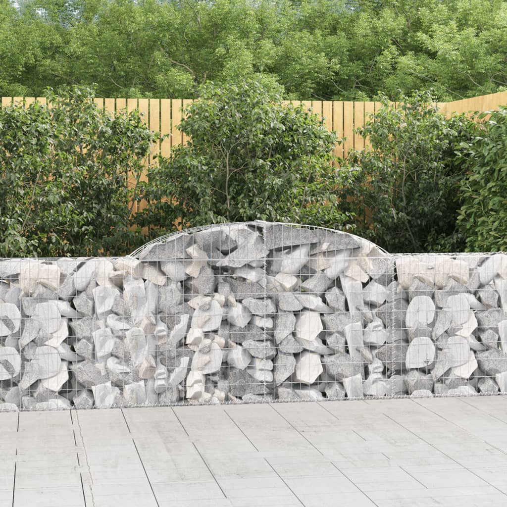 Cestas De Gaviones 4 Uds Forma De Arco Hierro 300x30x80/100 Cm_1