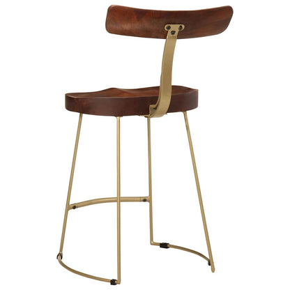 Taburetes De Barra 2 Uds Madera Maciza De Mango 49x43x79 Cm_2