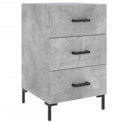 Mesita De Noche Madera De Ingeniería Gris Hormigón 40x40x66 Cm_0
