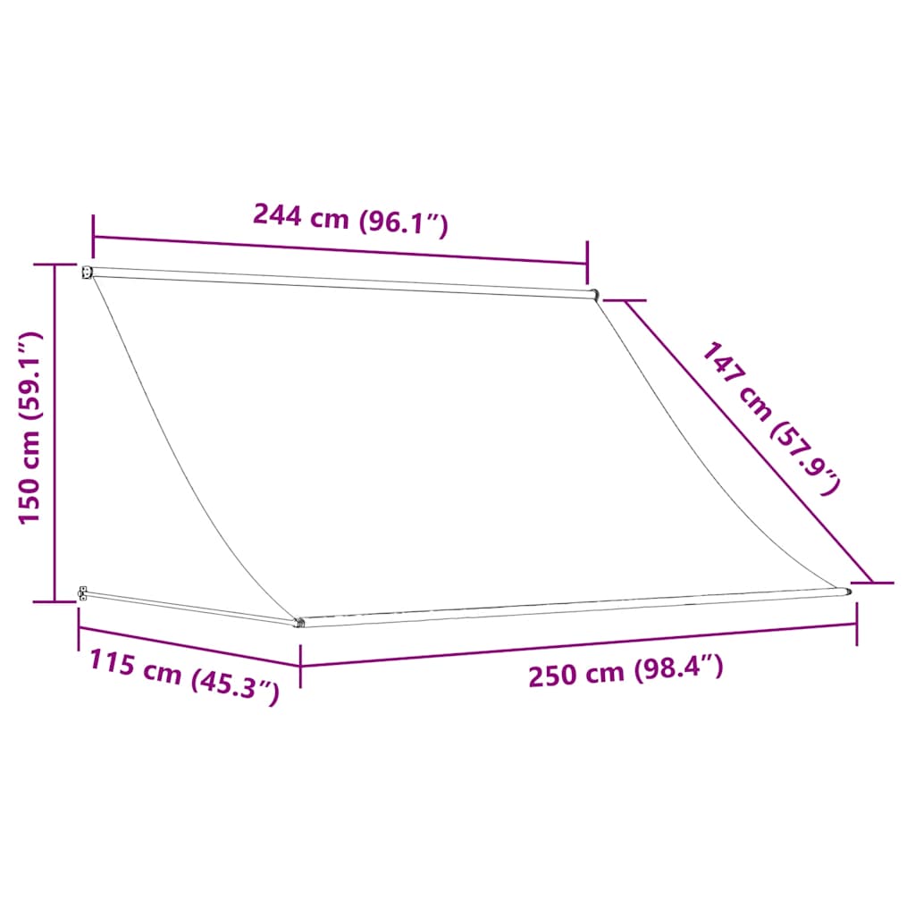 Toldo Retráctil Naranja Y Marrón 250x150 Cm_5