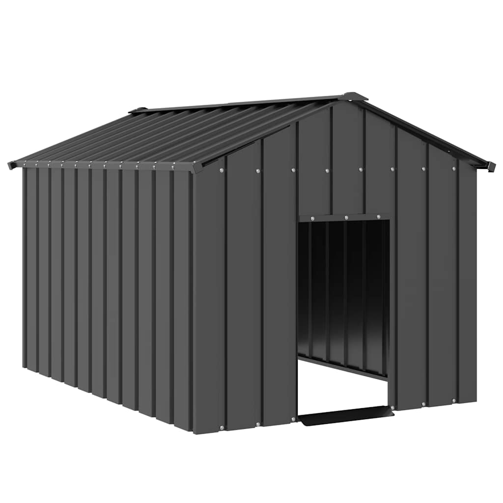 Caseta Para Perros Con Techo Acero Galvanizado 113x153x101 Cm_1