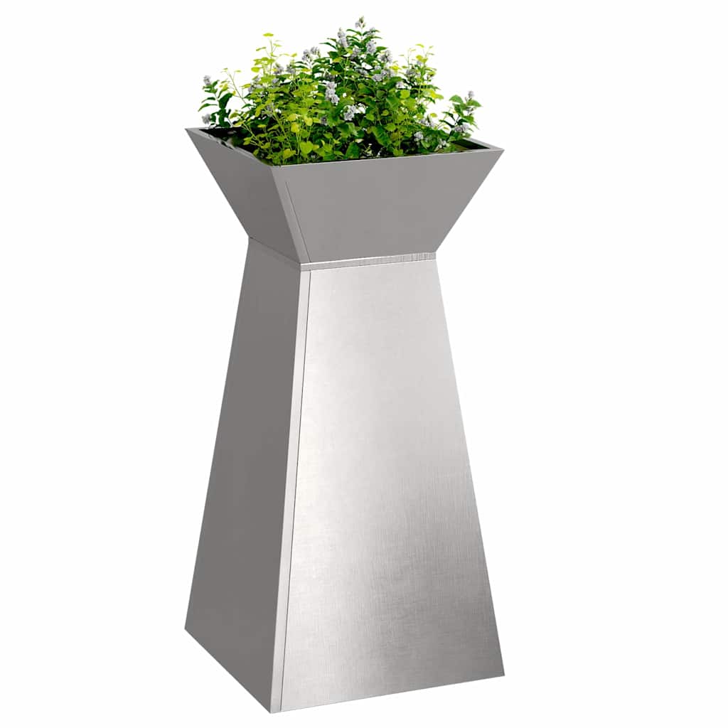 Maceta Pilar 2 Pcs Plateado 35 X 35 X 73 Cm_2