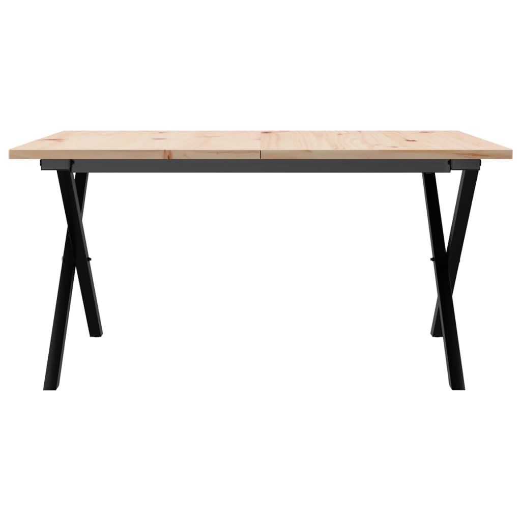 Mesa De Centro Marco X Madera Maciza Pino Y Acero 80x80x45 Cm_2