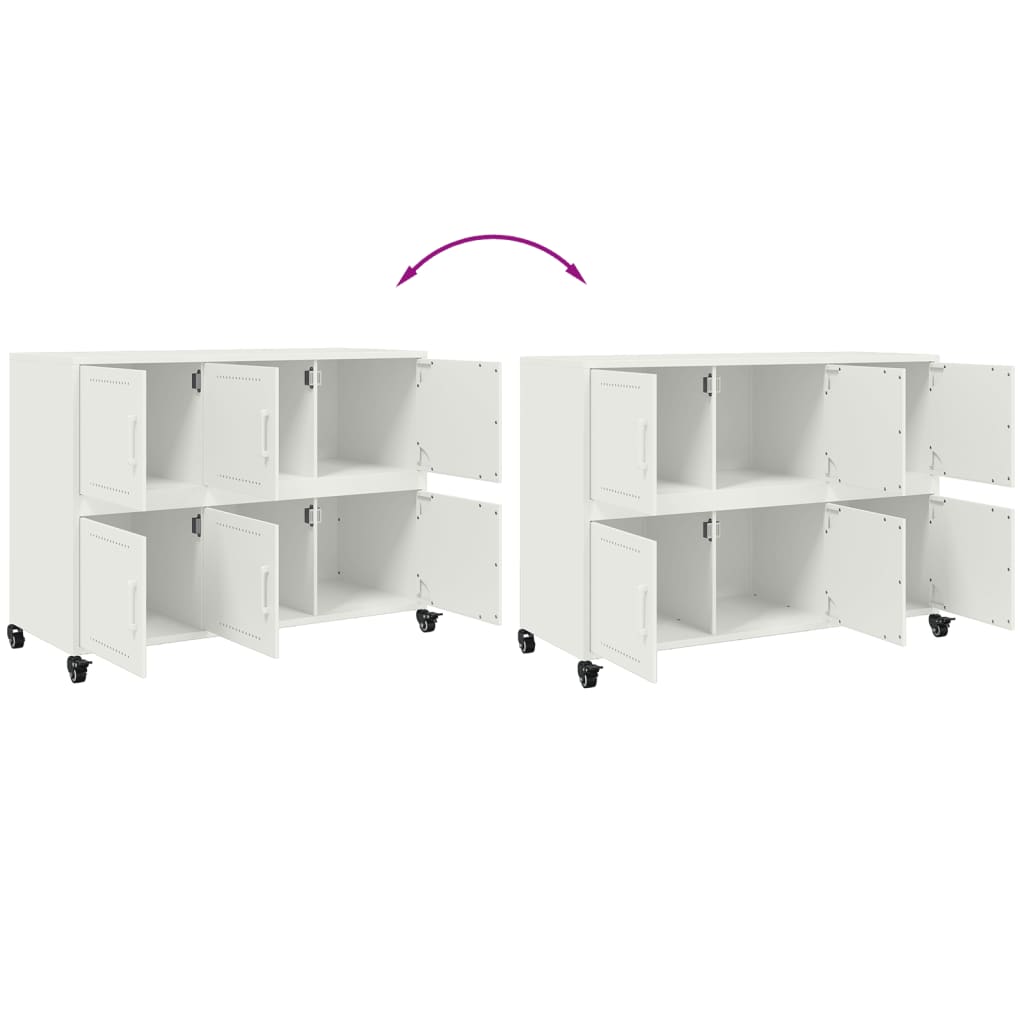 Aparador De Acero Laminado En Frío Blanco 100,5x39x72 Cm / Vetonek_4