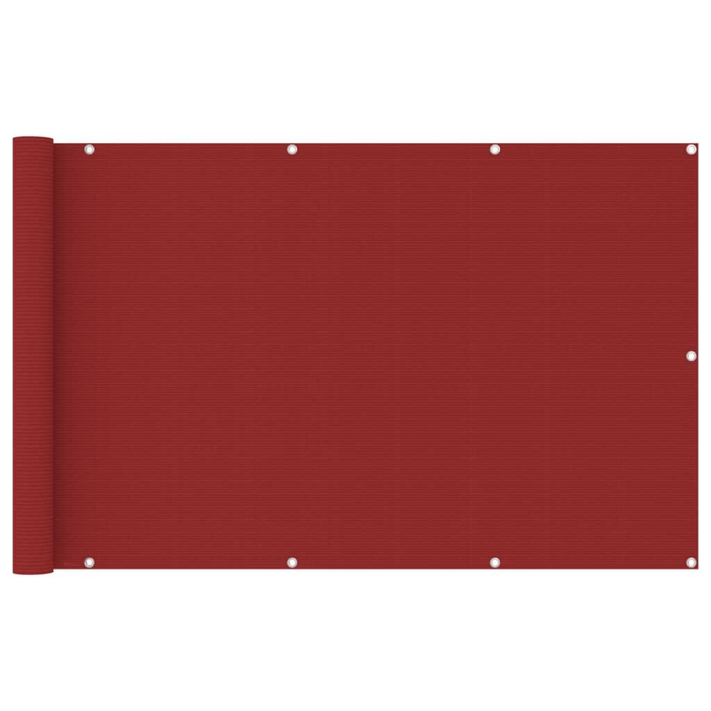 Vidaxl Toldo Para Balcón Hdpe Rojo 120x600 Cm_0
