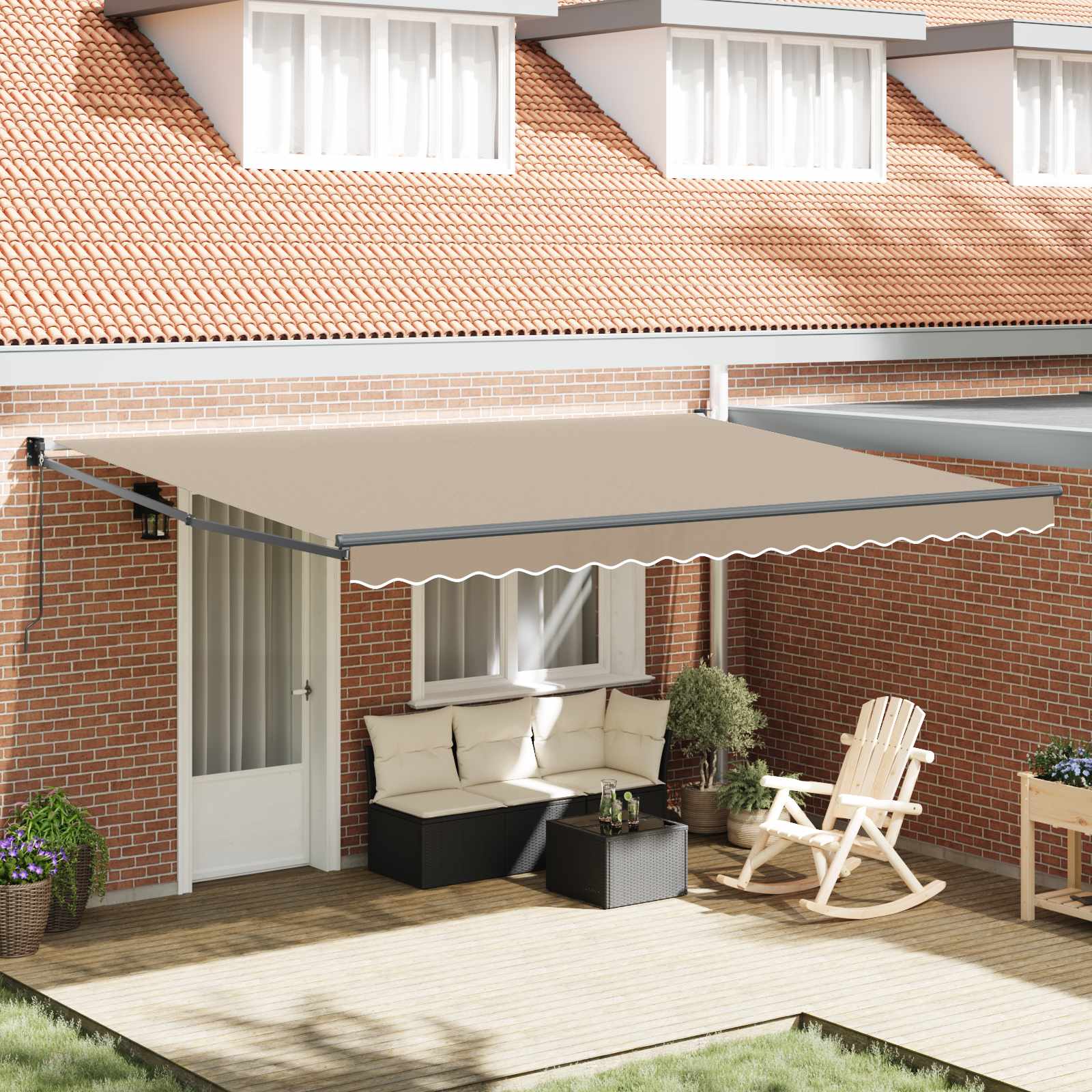 Toldo Retráctil Beige 450 X 300 X 165 Cm_1