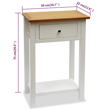 Mesa Auxiliar De Madera Maciza De Roble 50x32x75 Cm_4
