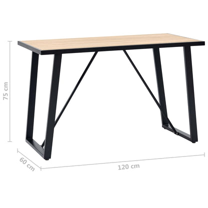 Mesa De Comedor De Mdf Color Roble 120x60x75 Cm_4