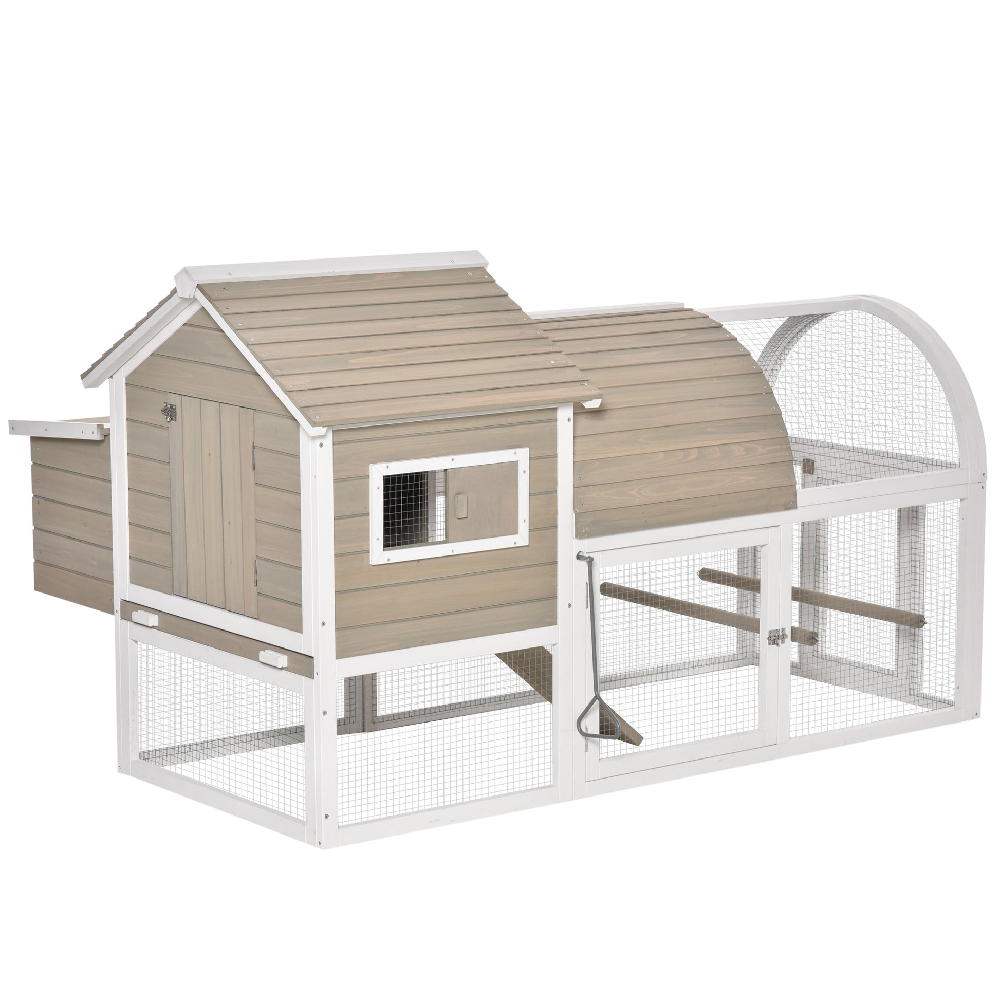 Pawhut Gallinero Exterior Madera Con Zona Abierta Ponedero Barras Y Bandeja_0