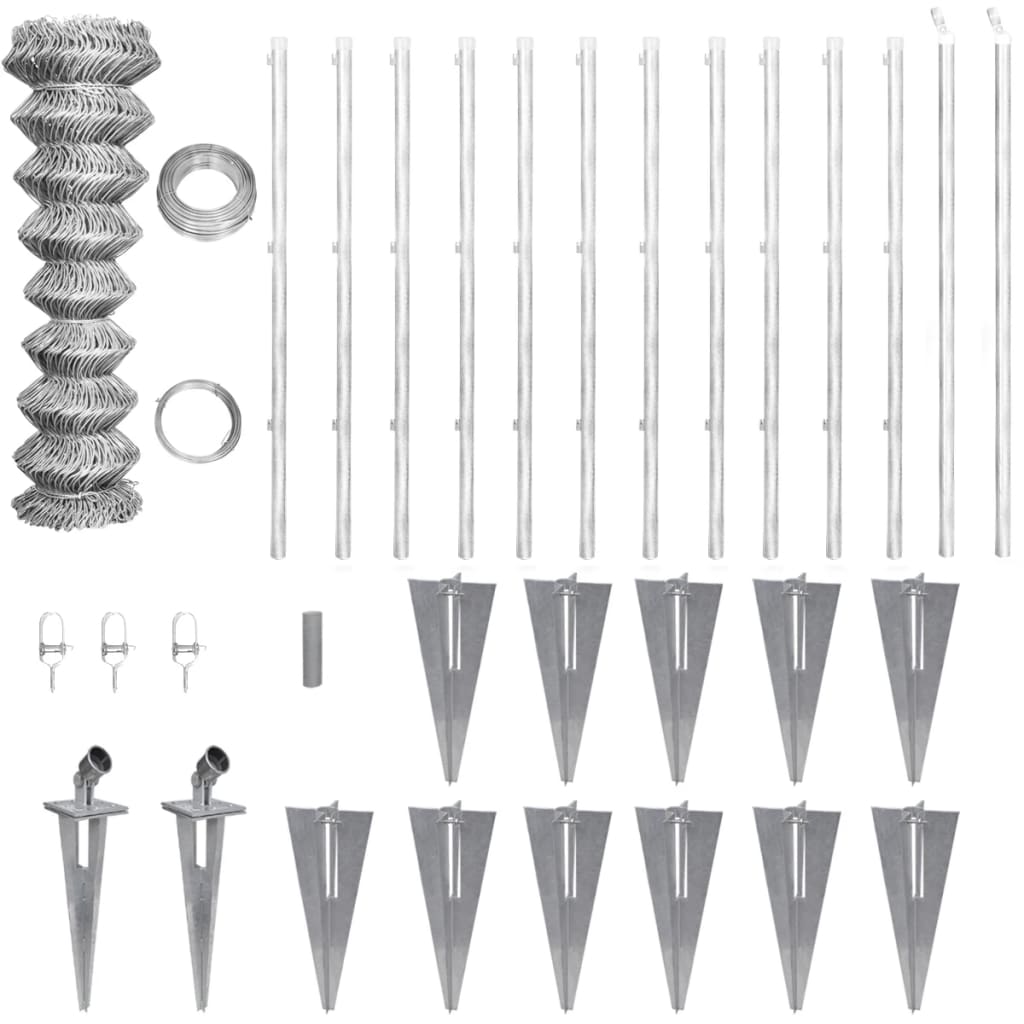 Valla Metálica Con Estacas Postes Acero Galvanizado 25x1,25 M / Vetonek_2