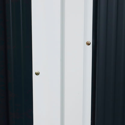 Outsunny Cobertizo De Acero 1,27㎡ 143x89x186cm Con Techo Inclinado Y Puerta Gris_3