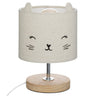 Well Home Lámpara Infantil gato En Algodón Y Madera Ø15x21cm