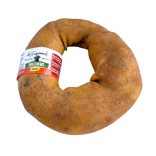 Lifebound - Hueso Masticable Natural Para Perros De Cuero De Ternera En Anillo Sabor Tocino - 10 Piezas S_0