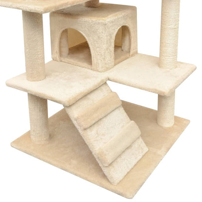 Vidaxl Rascador Para Gatos Con Poste Rascador De Sisal 125 Cm Beige_3