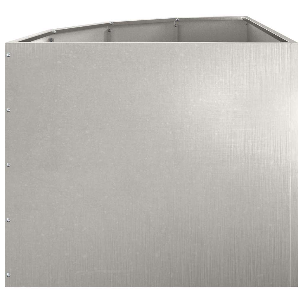 Macetero De Esquina Plateado 60 X 60 X 50 Cm Acero Inoxidable_5