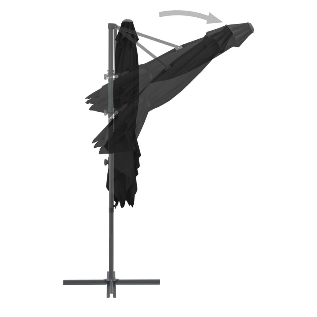 Vidaxl Sombrilla Jardín Voladiza Palo De Acero Negro 250x250 Cm_4