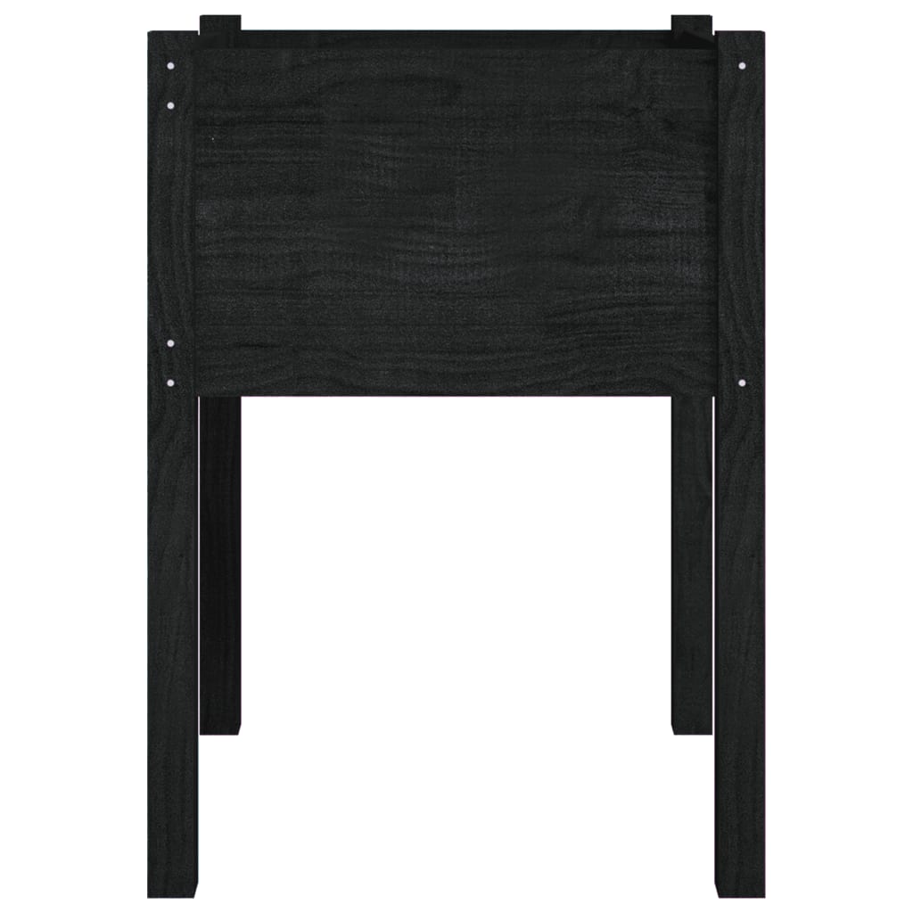 Jardineras 2 Uds Madera Maciza De Pino Negro 50x50x70 Cm_4