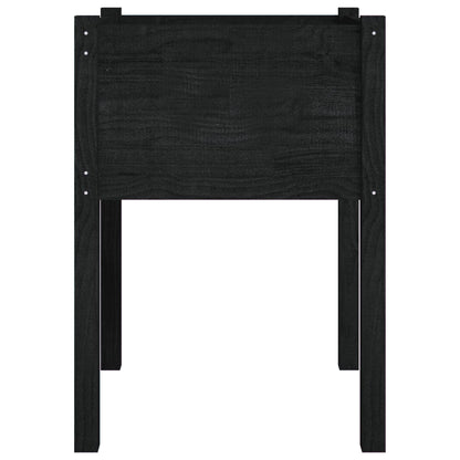 Jardineras 2 Uds Madera Maciza De Pino Negro 50x50x70 Cm_4