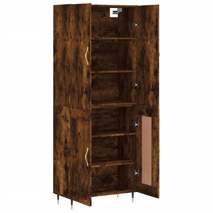 Aparador Alto Madera Contrachapada Roble Ahumado 69,5x34x180 Cm_3
