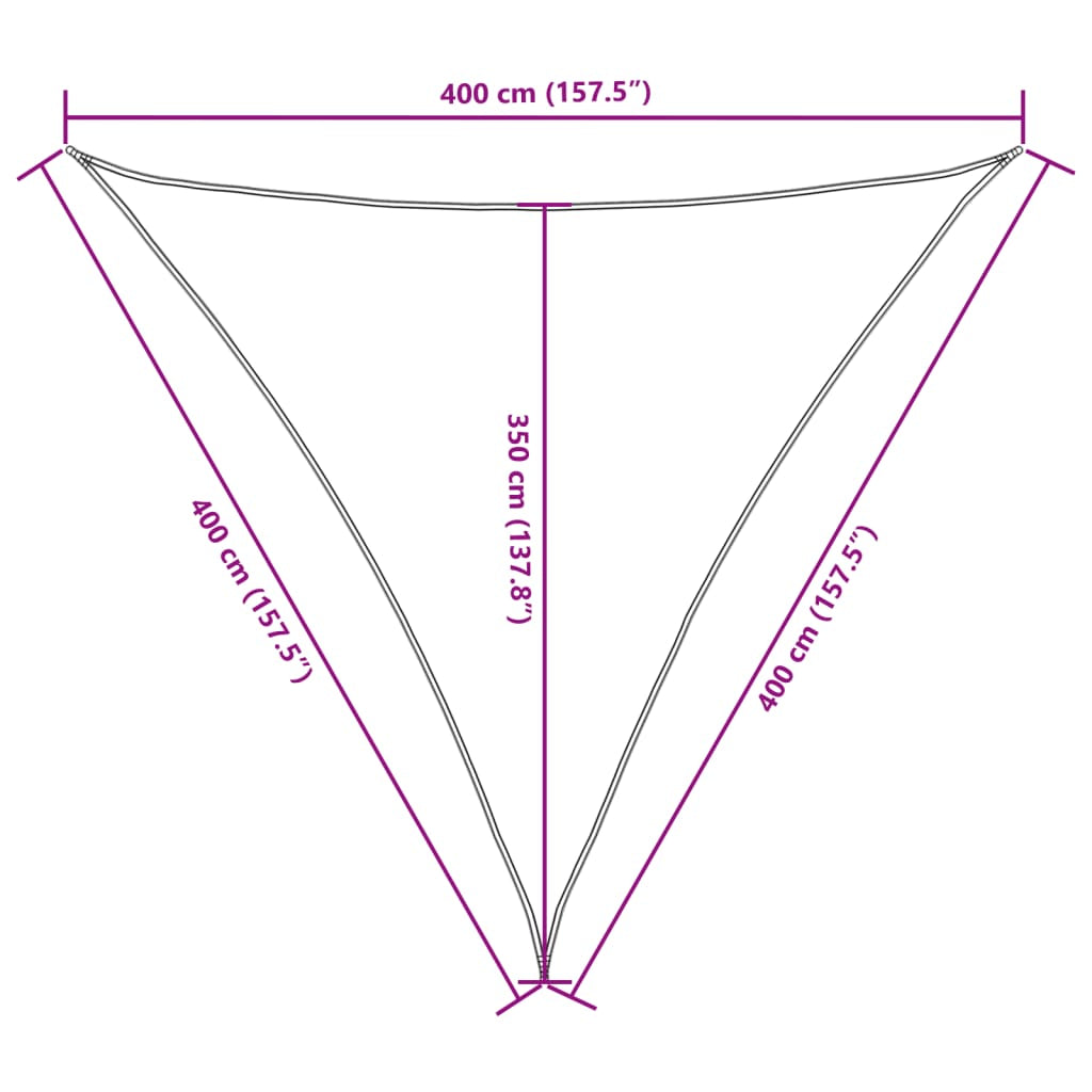 Vidaxl Toldo De Vela Triangular Tela Oxford Beige 4x4x4 M_2