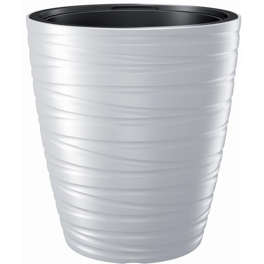 Maceta Con Deposito 16l Maze De Plastico En Color Blanco 29,6 (largo) X 29,6 (ancho) X 32,9 (alto) Cm_0