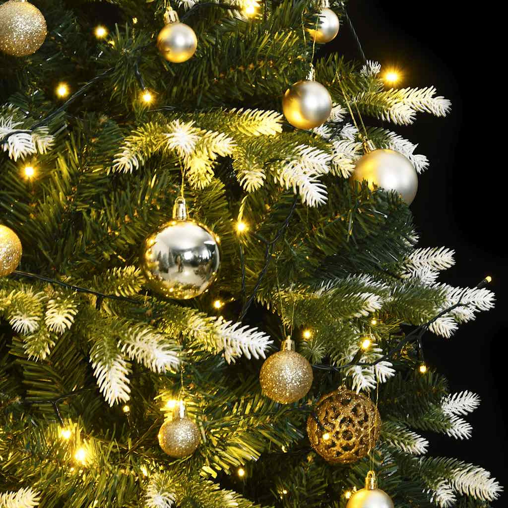 Vidaxl Árbol Navidad Artificial Con Bisagras 150 Led Y Bolas 120 Cm_1