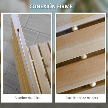 Outsunny Camino De Jardín De Madera 120x38 Cm Pasarela Enrollable Para Exterior_4