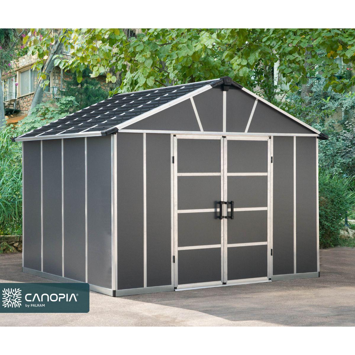 Caseta de jardín Yukon 271x332x252 cm con cuelo Canopia by Palram