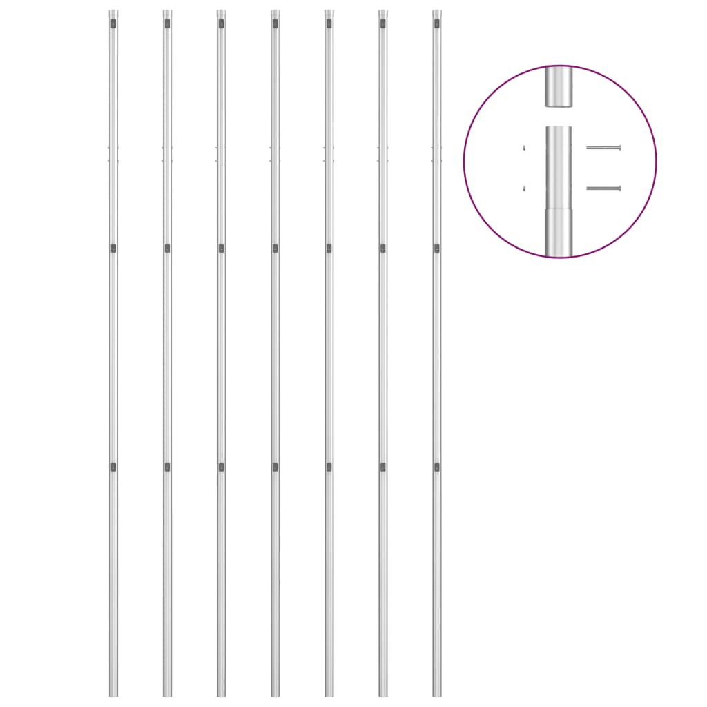 Valla Tela Metálica Y Postes Acero Galvanizado Plata 15x1,5 M / Vetonek_3