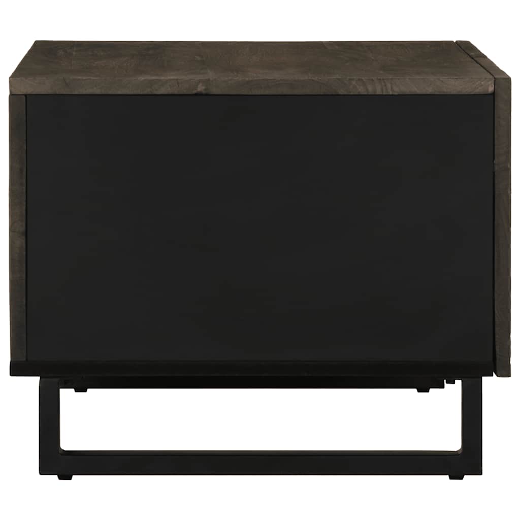Mesa De Centro Madera Maciza De Mango Negra 80x50x40 Cm_2