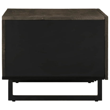 Mesa De Centro Madera Maciza De Mango Negra 80x50x40 Cm_2