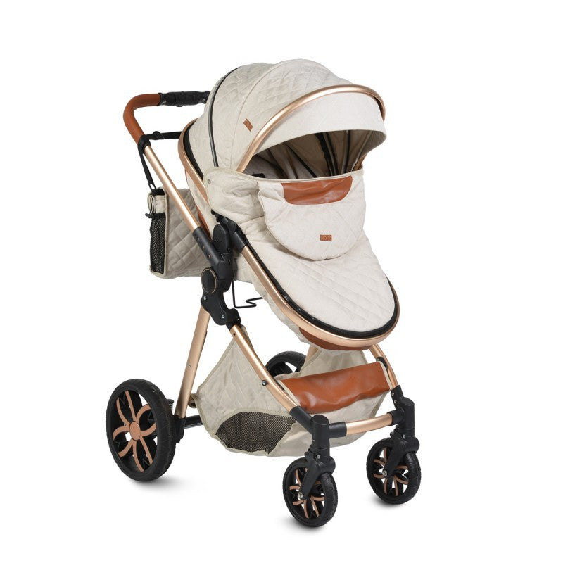 Carrito De Bebé Dúo Convertible Con Detalles En Polipiel Alma Beige_1