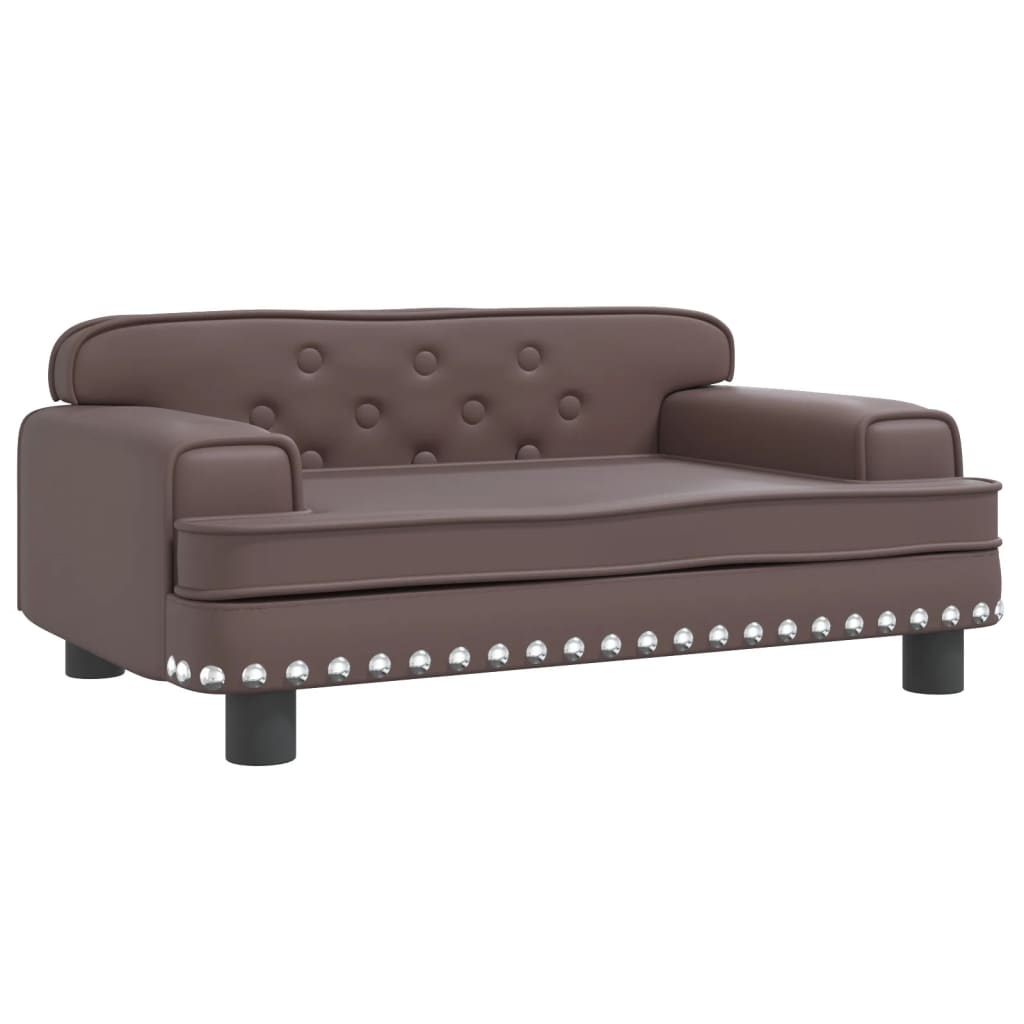 Cama Para Perros De Cuero Sintético Marrón 70x45x30 Cm / Vetonek_5