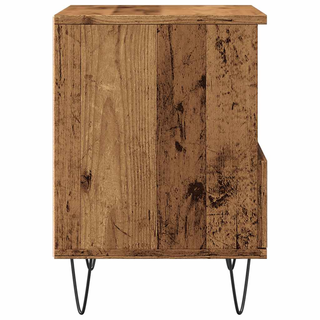 Mesita De Noche Madera Ingeniería Madera Envejecida 40x35x50 Cm_4